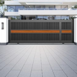 Latest Modern Automatic Sliding Entrance Gate Design Aluminum Alloy Automatic Fence Door for Villas Main Gate with Smart Security Lock